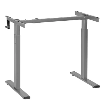 Maclean MC-790NG Manual Height Adjustable Desk Frame, 70-118 cm, Grey