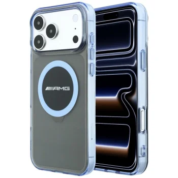Mercedes AMG dėklas iPhone 18 Pro Max / 17 Pro Max MagSafe, juodas / mėlynas