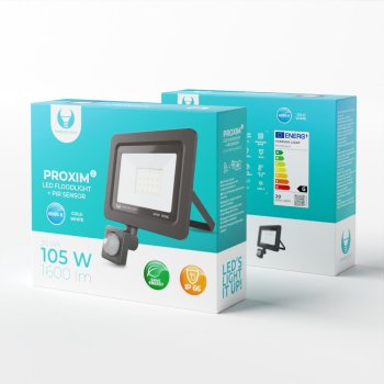 LED Floodlight with Motion Sensor Forever Light Proxim II 20W 6000K IP66, Black