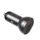 Automobilinis įkroviklis Baseus 2x USB 24W su LCD ir „trys viename“ laidu, juodas