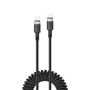 Acefast C14-03 USB-C to USB-C Spring Cable 480Mb/s 3A 1.2m - Black
