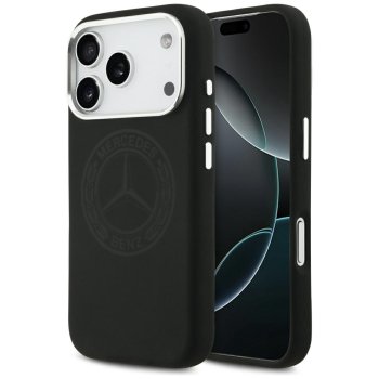 Mercedes Silicone Vintage Logo MagSafe dėklas telefonui iPhone 17 Pro, juodas