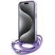 Karl Lagerfeld dėklas iPhone 15 Pro Max su virvele IML Crossbody Monogram, violetinis