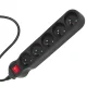 Maclean MCE185 ilginintuvas su jungikliu, 5 lizdai, 2300W, 5m, juodas