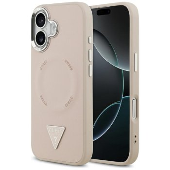 Guess Triangle Logo MagSafe dėklas telefonui iPhone 17, rožinis