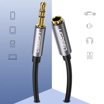 Ugreen AV118 3.5mm Audio Extension Cable (M/F) 1m, Silver
