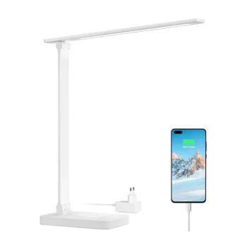 LEPRO 31003WHG LED stalinis šviestuvas su USB lizdu, 750 lm, baltas