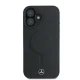 Mercedes-Benz dėklas iPhone 16 Plus telefonui Smooth Leather MagSafe, juodas