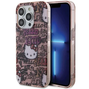 Hello Kitty iPhone 14 Pro Max dėklas IML Tags Graffiti, rožinis