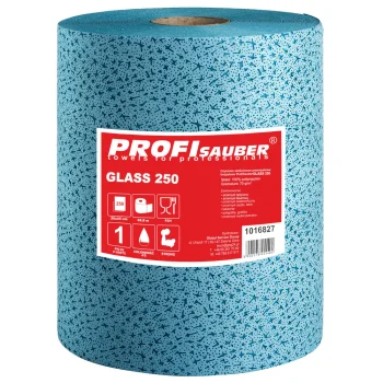 Nepūkuojanti neaustinė valymo šluostė ProfiSauber GLASS 250 stiklui ir optikai, ritinyje