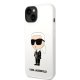 Karl Lagerfeld dėklas iPhone 14 Plus telefonui, Silicone Ikonik, baltas