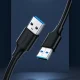 Ugreen USB-A į USB-A laidas USB 2.0 (US128), 1 m, juodas