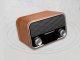 Nešiojamas retro radijas ir Bluetooth garsiakalbis AUX, rudas