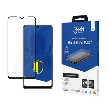 Apsauginis stiklas 3mk HardGlass Max skirtas Samsung Galaxy M22, juodas