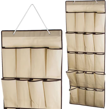 Hanging Jewelry Organizer with 20 Pockets for Wardrobe, Beige