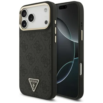 Guess 4G PU odos dėklas iPhone 17 Pro Max su MagSafe, rudas