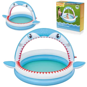 Pripučiamas vaikiškas baseinas su purkštuvu Bestway SHARKTASTIC 163 x 127 x 92 cm 53157