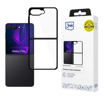 Dėklas 3mk Satin Armor Case+ skirtas Samsung Galaxy Z Flip 7, skaidri juoda