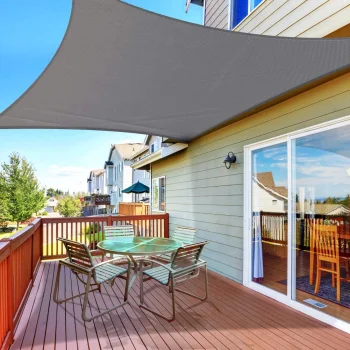 Awning sail sun and rain shade 3.6x3.6 m, gray