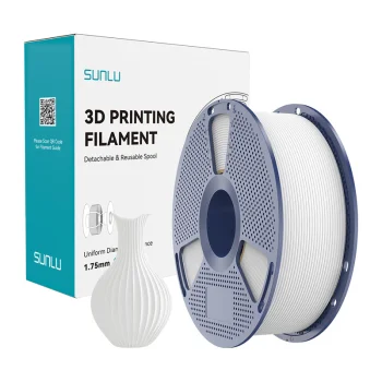 Sunlu PLA Classic White 3D spausdintuvo plastikas 1.75mm 1kg, baltas