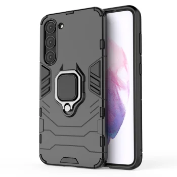 Ring Armor Case for Samsung Galaxy S23+ with Magnetic Ring Holder, Black