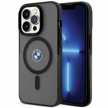 BMW Signature MagSafe dėklas telefonui iPhone 14 Pro, juodas