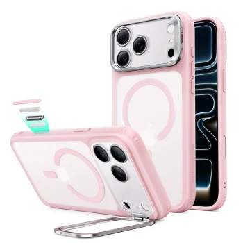 ESR Classic Hybrid Kickstand MagSafe case for iPhone 18 Pro / 17 Pro, matte pink