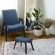 Sofotel Norse Scandinavian Footstool and Pouf, Navy Blue