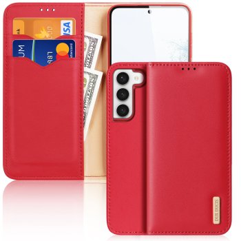 Dux Ducis Hivo atverčiamas dėklas Samsung Galaxy S23+ telefonui, raudonas