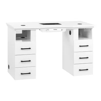 Cosmetic Manicure Desk Momo L01 with Dust Collector, White