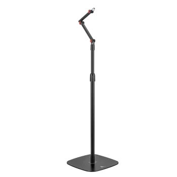 Maclean MC-337 metalinis mikrofono stovas, reguliuojamo aukščio, juodas