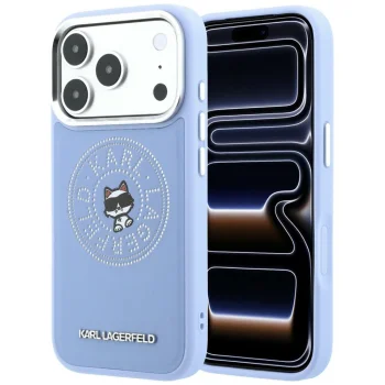 Karl Lagerfeld dėklas iPhone 18 Pro Max / 17 Pro Max, Point & Choupette Sketch MagSafe, mėlynas