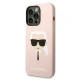 Karl Lagerfeld Silicone Karl\'s Head iPhone 14 Pro MagSafe dėklas, šviesiai rožinis