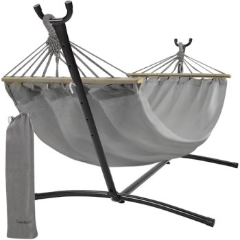 Gardlov sodo hamakas su rėmu 200x150 cm, pilkas