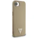 Guess Grained Triangle MagSafe dėklas skirtas iPhone 16e, rudas