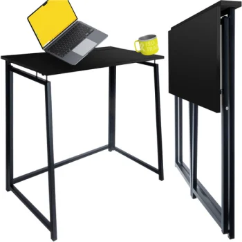 Ruhhy Folding Wooden Desk, Black