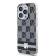DKNY dėklas iPhone 14 Pro Max telefonui IML Checkered Mono MagSafe, juodas