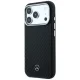 Mercedes Leather Semi Wrap Wood Effect MagSafe dėklas iPhone 17 Pro Max, juodas