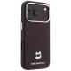 Karl Lagerfeld Grained Choupette Head Metal MagSafe dėklas iPhone 17 Pro / 18 Pro, bordo