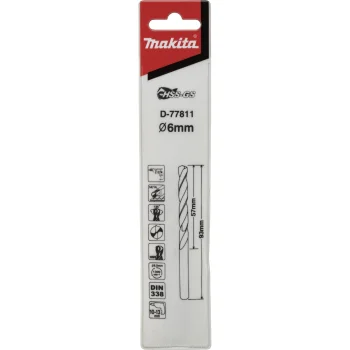 Metalo grąžtas Makita D-77811 HSS-G 6 x 93 mm