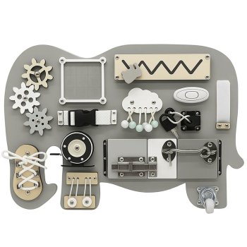 Wooden Elephant Busy Board for Toddlers