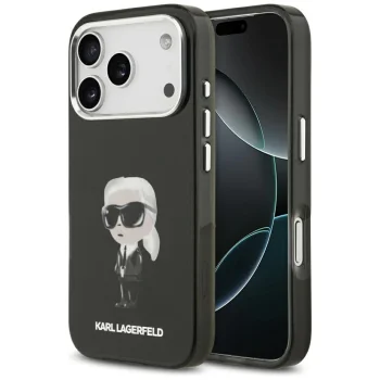 Karl Lagerfeld IML Aquarelle Karl & Logo MagSafe dėklas iPhone 17 Pro, juodas