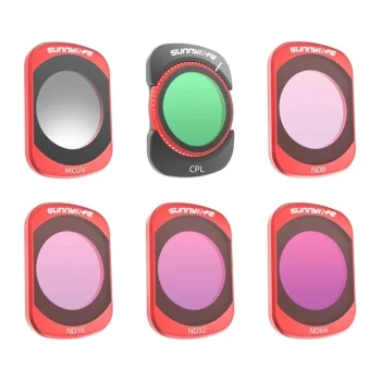 Sunnylife filtrų rinkinys Osmo Pocket 4 / Pocket 3 kameroms (MCUV, CPL, ND8/16/32/64)