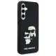 Karl Lagerfeld dėklas Samsung Galaxy S24 FE telefonui 3D Rubber Karl&Choupette, juodas