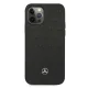 Mercedes dėklas iPhone 12 Pro Max telefonui Leather Stars Pattern, juodas