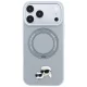 Karl Lagerfeld Ring Stand 360 Karl & Choupette Heads Pin MagSafe dėklas iPhone 18 Pro / 17 Pro, pilkas