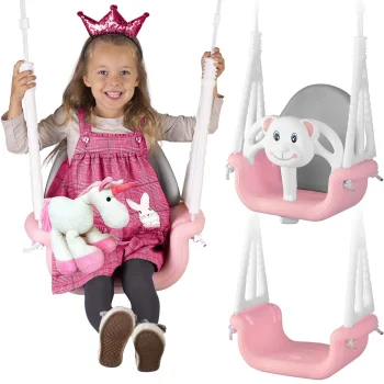 Ricokids 3-in-1 Baby Swing Miś, Pink