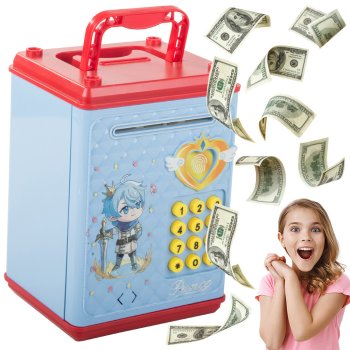 Interactive Safe Piggy Bank with PIN Code, Blue