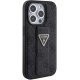Guess dėklas iPhone 15 Pro telefonui Grip Stand 4G Triangle Strass, juodas