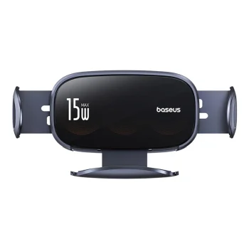 Baseus LightChaser Triple-Coil Wireless Charging Electric Car Mount Black